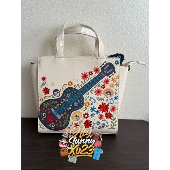 Loungefly Disney Pixar Coco Floral Guitar Handbag